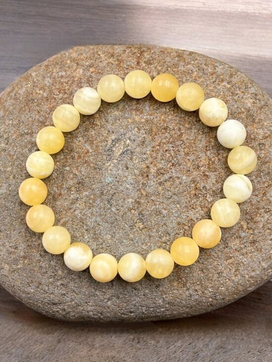 Artisan Jewelry - Butter Jade Crystal Stretch Bracelet | Handmade